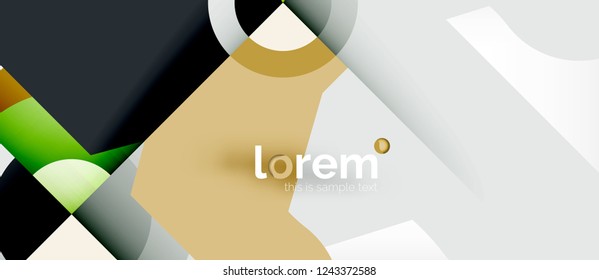 Geometric colorful shapes composition abstract background. Minimal dynamic design. Trendy abstract layout template for business or technology presentation or web brochure cover, wallpaper. Vector