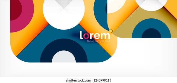 Geometric colorful shapes composition abstract background. Minimal dynamic design. Trendy abstract layout template for business or technology presentation or web brochure cover, wallpaper. Vector