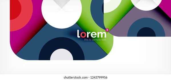 Geometric colorful shapes composition abstract background. Minimal dynamic design. Trendy abstract layout template for business or technology presentation or web brochure cover, wallpaper. Vector