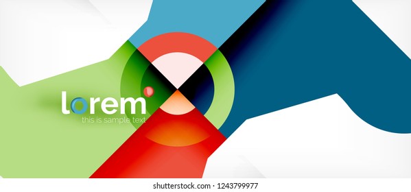 Geometric colorful shapes composition abstract background. Minimal dynamic design. Trendy abstract layout template for business or technology presentation or web brochure cover, wallpaper. Vector