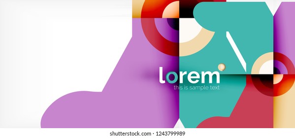 Geometric colorful shapes composition abstract background. Minimal dynamic design. Trendy abstract layout template for business or technology presentation or web brochure cover, wallpaper. Vector