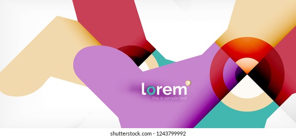 Geometric colorful shapes composition abstract background. Minimal dynamic design. Trendy abstract layout template for business or technology presentation or web brochure cover, wallpaper. Vector