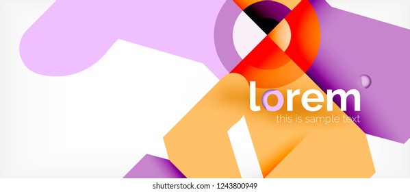 Composición de formas geométricas coloridas composición fondo abstracto. Diseño dinámico mínimo. Plantilla de diseño abstracto de moda para presentación de negocios o tecnología o portada de folletos web, fondo de pantalla. Vector