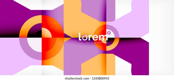 Geometric colorful shapes composition abstract background. Minimal dynamic design. Trendy abstract layout template for business or technology presentation or web brochure cover, wallpaper. Vector