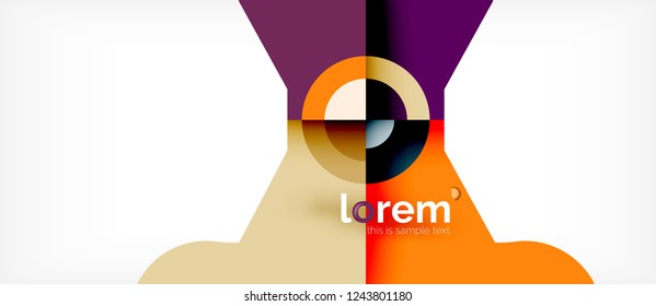 Geometric colorful shapes composition abstract background. Minimal dynamic design. Trendy abstract layout template for business or technology presentation or web brochure cover, wallpaper. Vector