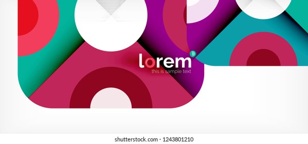 Geometric colorful shapes composition abstract background. Minimal dynamic design. Trendy abstract layout template for business or technology presentation or web brochure cover, wallpaper. Vector