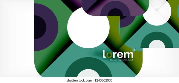 Geometric colorful shapes composition abstract background. Minimal dynamic design. Trendy abstract layout template for business or technology presentation or web brochure cover, wallpaper. Vector