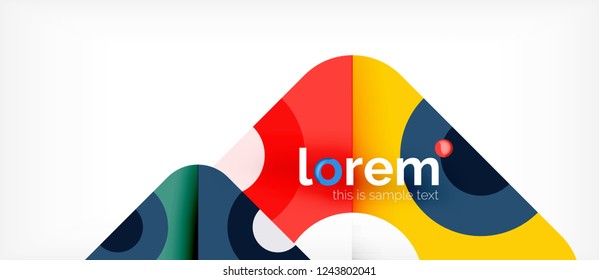 Composición de formas geométricas coloridas composición fondo abstracto. Diseño dinámico mínimo. Plantilla de diseño abstracto de moda para presentación de negocios o tecnología o portada de folletos web, fondo de pantalla. Vector