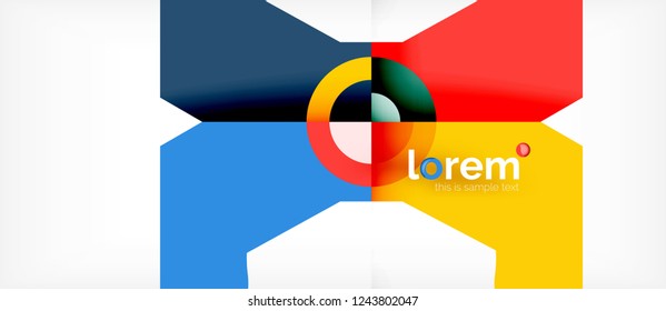 Composición de formas geométricas coloridas composición fondo abstracto. Diseño dinámico mínimo. Plantilla de diseño abstracto de moda para presentación de negocios o tecnología o portada de folletos web, fondo de pantalla. Vector