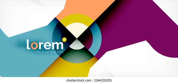 Geometric colorful shapes composition abstract background. Minimal dynamic design. Trendy abstract layout template for business or technology presentation or web brochure cover, wallpaper. Vector