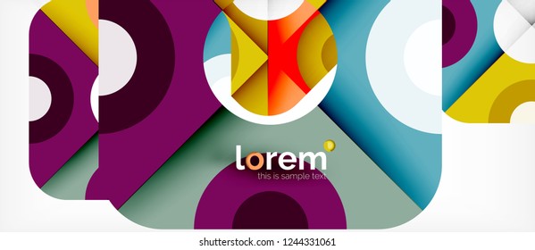 Composición de formas geométricas coloridas composición fondo abstracto. Diseño dinámico mínimo. Plantilla de diseño abstracto de moda para presentación de negocios o tecnología o portada de folletos web, fondo de pantalla. Vector