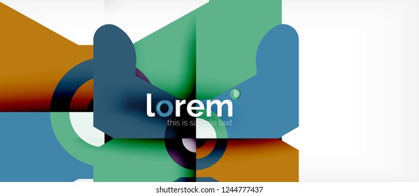 Composición de formas geométricas coloridas composición fondo abstracto. Diseño dinámico mínimo. Plantilla de diseño abstracto de moda para presentación de negocios o tecnología o portada de folletos web, fondo de pantalla. Vector