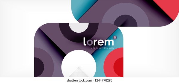 Geometric colorful shapes composition abstract background. Minimal dynamic design. Trendy abstract layout template for business or technology presentation or web brochure cover, wallpaper. Vector