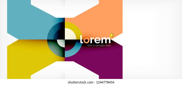 Geometric colorful shapes composition abstract background. Minimal dynamic design. Trendy abstract layout template for business or technology presentation or web brochure cover, wallpaper. Vector