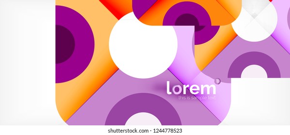 Composición de formas geométricas coloridas composición fondo abstracto. Diseño dinámico mínimo. Plantilla de diseño abstracto de moda para presentación de negocios o tecnología o portada de folletos web, fondo de pantalla. Vector