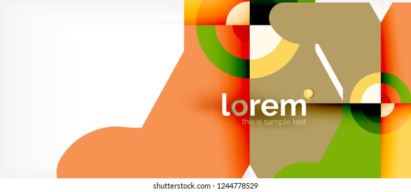 Composición de formas geométricas coloridas composición fondo abstracto. Diseño dinámico mínimo. Plantilla de diseño abstracto de moda para presentación de negocios o tecnología o portada de folletos web, fondo de pantalla. Vector