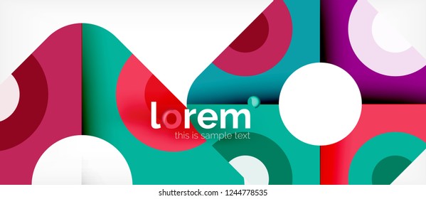Composición de formas geométricas coloridas composición fondo abstracto. Diseño dinámico mínimo. Plantilla de diseño abstracto de moda para presentación de negocios o tecnología o portada de folletos web, fondo de pantalla. Vector