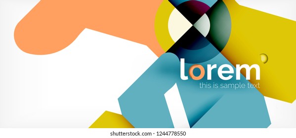 Composición de formas geométricas coloridas composición fondo abstracto. Diseño dinámico mínimo. Plantilla de diseño abstracto de moda para presentación de negocios o tecnología o portada de folletos web, fondo de pantalla. Vector