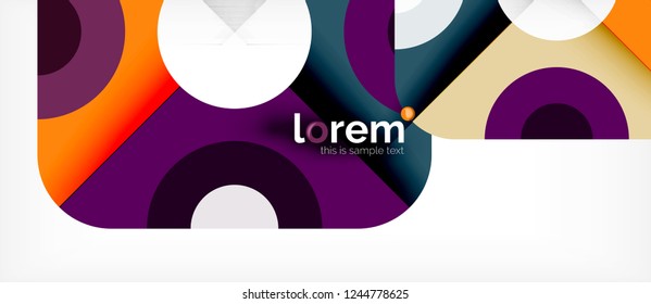 Geometric colorful shapes composition abstract background. Minimal dynamic design. Trendy abstract layout template for business or technology presentation or web brochure cover, wallpaper. Vector