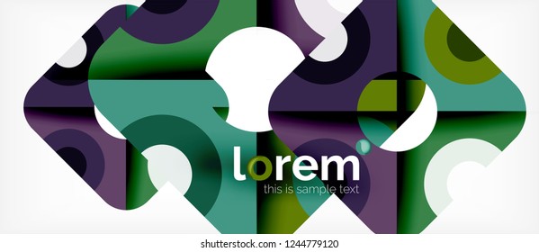 Geometric colorful shapes composition abstract background. Minimal dynamic design. Trendy abstract layout template for business or technology presentation or web brochure cover, wallpaper. Vector