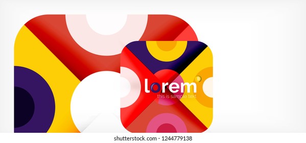 Composición de formas geométricas coloridas composición fondo abstracto. Diseño dinámico mínimo. Plantilla de diseño abstracto de moda para presentación de negocios o tecnología o portada de folletos web, fondo de pantalla. Vector