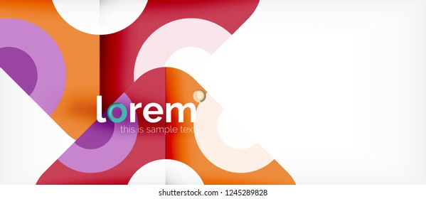 Geometric colorful shapes composition abstract background. Minimal dynamic design. Trendy abstract layout template for business or technology presentation or web brochure cover, wallpaper. Vector
