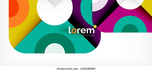 Geometric colorful shapes composition abstract background. Minimal dynamic design. Trendy abstract layout template for business or technology presentation or web brochure cover, wallpaper. Vector