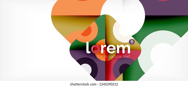 Composición de formas geométricas coloridas composición fondo abstracto. Diseño dinámico mínimo. Plantilla de diseño abstracto de moda para presentación de negocios o tecnología o portada de folletos web, fondo de pantalla. Vector