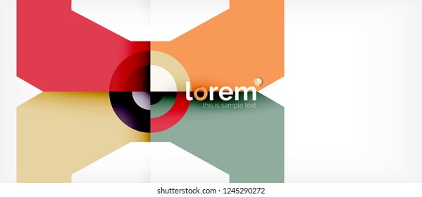 Geometric colorful shapes composition abstract background. Minimal dynamic design. Trendy abstract layout template for business or technology presentation or web brochure cover, wallpaper. Vector