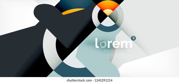 Composición de formas geométricas coloridas composición fondo abstracto. Diseño dinámico mínimo. Plantilla de diseño abstracto de moda para presentación de negocios o tecnología o portada de folletos web, fondo de pantalla. Vector