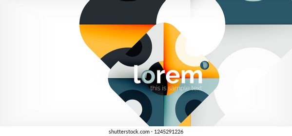 Composición de formas geométricas coloridas composición fondo abstracto. Diseño dinámico mínimo. Plantilla de diseño abstracto de moda para presentación de negocios o tecnología o portada de folletos web, fondo de pantalla. Vector