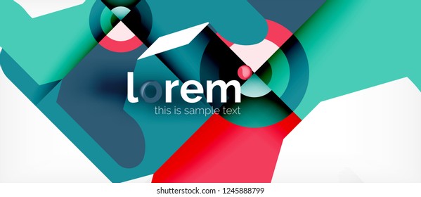 Composición de formas geométricas coloridas composición fondo abstracto. Diseño dinámico mínimo. Plantilla de diseño abstracto de moda para presentación de negocios o tecnología o portada de folletos web, fondo de pantalla. Vector