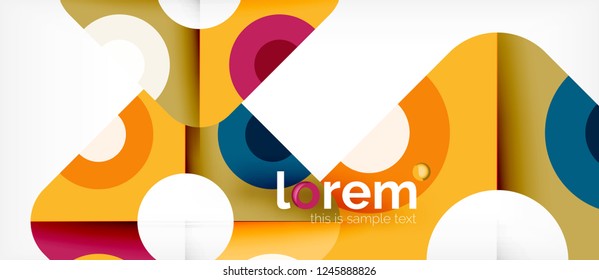 Geometric colorful shapes composition abstract background. Minimal dynamic design. Trendy abstract layout template for business or technology presentation or web brochure cover, wallpaper. Vector