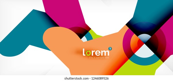 Geometric colorful shapes composition abstract background. Minimal dynamic design. Trendy abstract layout template for business or technology presentation or web brochure cover, wallpaper. Vector
