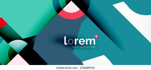 Composición de formas geométricas coloridas composición fondo abstracto. Diseño dinámico mínimo. Plantilla de diseño abstracto de moda para presentación de negocios o tecnología o portada de folletos web, fondo de pantalla. Vector