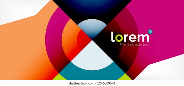 Composición de formas geométricas coloridas composición fondo abstracto. Diseño dinámico mínimo. Plantilla de diseño abstracto de moda para presentación de negocios o tecnología o portada de folletos web, fondo de pantalla. Vector