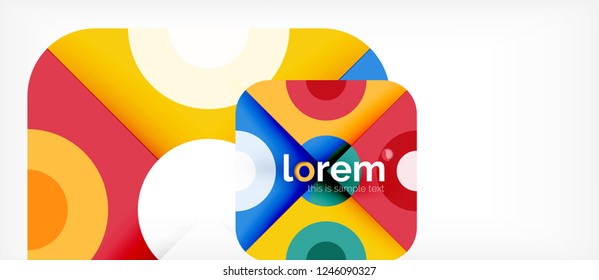Geometric colorful shapes composition abstract background. Minimal dynamic design. Trendy abstract layout template for business or technology presentation or web brochure cover, wallpaper. Vector