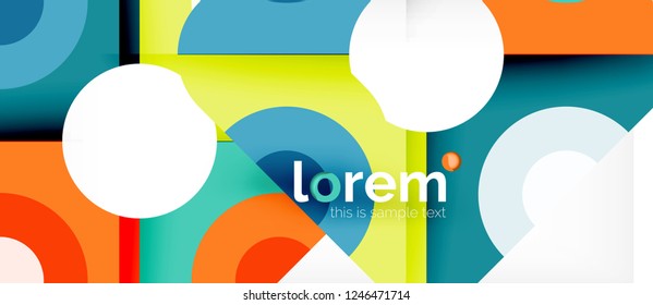 Geometric colorful shapes composition abstract background. Minimal dynamic design. Trendy abstract layout template for business or technology presentation or web brochure cover, wallpaper. Vector