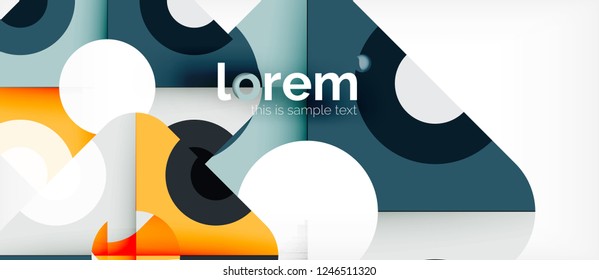 Composición de formas geométricas coloridas composición fondo abstracto. Diseño dinámico mínimo. Plantilla de diseño abstracto de moda para presentación de negocios o tecnología o portada de folletos web, fondo de pantalla. Vector