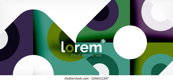 Geometric colorful shapes composition abstract background. Minimal dynamic design. Trendy abstract layout template for business or technology presentation or web brochure cover, wallpaper. Vector