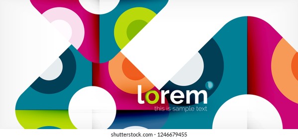 Geometric colorful shapes composition abstract background. Minimal dynamic design. Trendy abstract layout template for business or technology presentation or web brochure cover, wallpaper. Vector