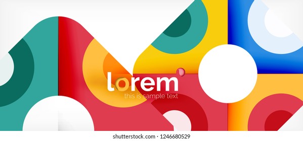 Geometric colorful shapes composition abstract background. Minimal dynamic design. Trendy abstract layout template for business or technology presentation or web brochure cover, wallpaper. Vector