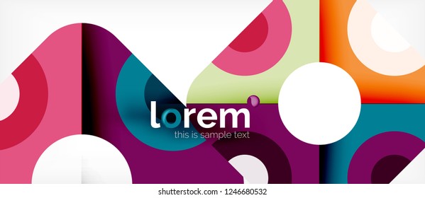 Geometric colorful shapes composition abstract background. Minimal dynamic design. Trendy abstract layout template for business or technology presentation or web brochure cover, wallpaper. Vector