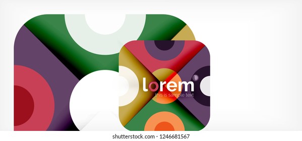 Formas coloridas geométricas composição fundo abstrato. Design dinâmico mínimo. Modelo de layout abstrato moderno para apresentação de negócios ou tecnologia ou capa de brochura da web, papel de parede. Vetor
