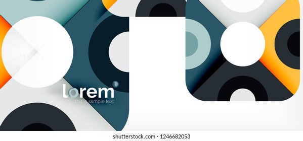 Composición de formas geométricas coloridas composición fondo abstracto. Diseño dinámico mínimo. Plantilla de diseño abstracto de moda para presentación de negocios o tecnología o portada de folletos web, fondo de pantalla. Vector