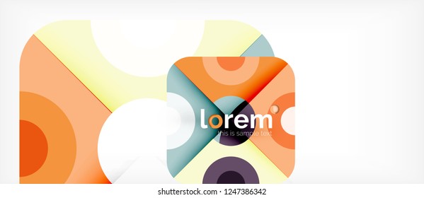 Geometric colorful shapes composition abstract background. Minimal dynamic design. Trendy abstract layout template for business or technology presentation or web brochure cover, wallpaper. Vector