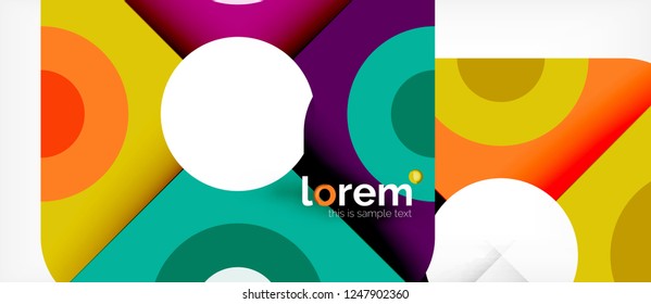Geometric colorful shapes composition abstract background. Minimal dynamic design. Trendy abstract layout template for business or technology presentation or web brochure cover, wallpaper. Vector