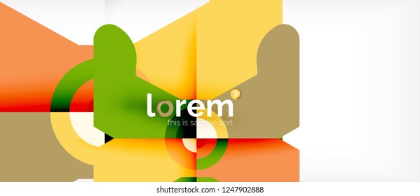 Geometric colorful shapes composition abstract background. Minimal dynamic design. Trendy abstract layout template for business or technology presentation or web brochure cover, wallpaper. Vector
