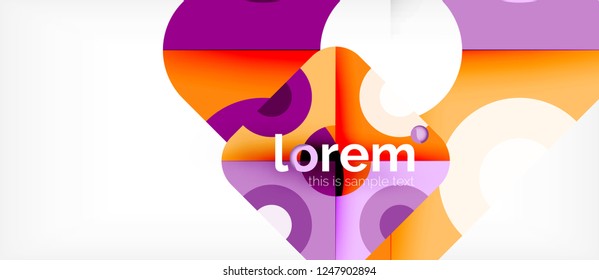 Composición de formas geométricas coloridas composición fondo abstracto. Diseño dinámico mínimo. Plantilla de diseño abstracto de moda para presentación de negocios o tecnología o portada de folletos web, fondo de pantalla. Vector