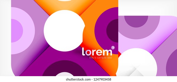 Geometric colorful shapes composition abstract background. Minimal dynamic design. Trendy abstract layout template for business or technology presentation or web brochure cover, wallpaper. Vector